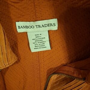 Bamboo Traders Orange Leather Jacket